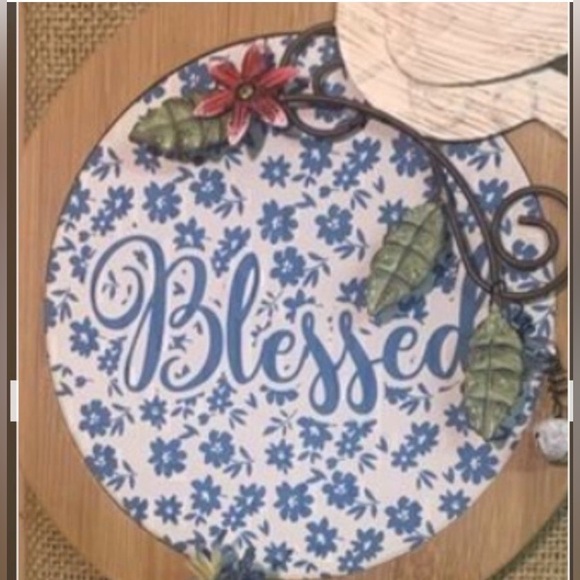 Floral 'Farmhouse Blessed' Wreath Cottage-core Handcrafted CustomFinal Sale